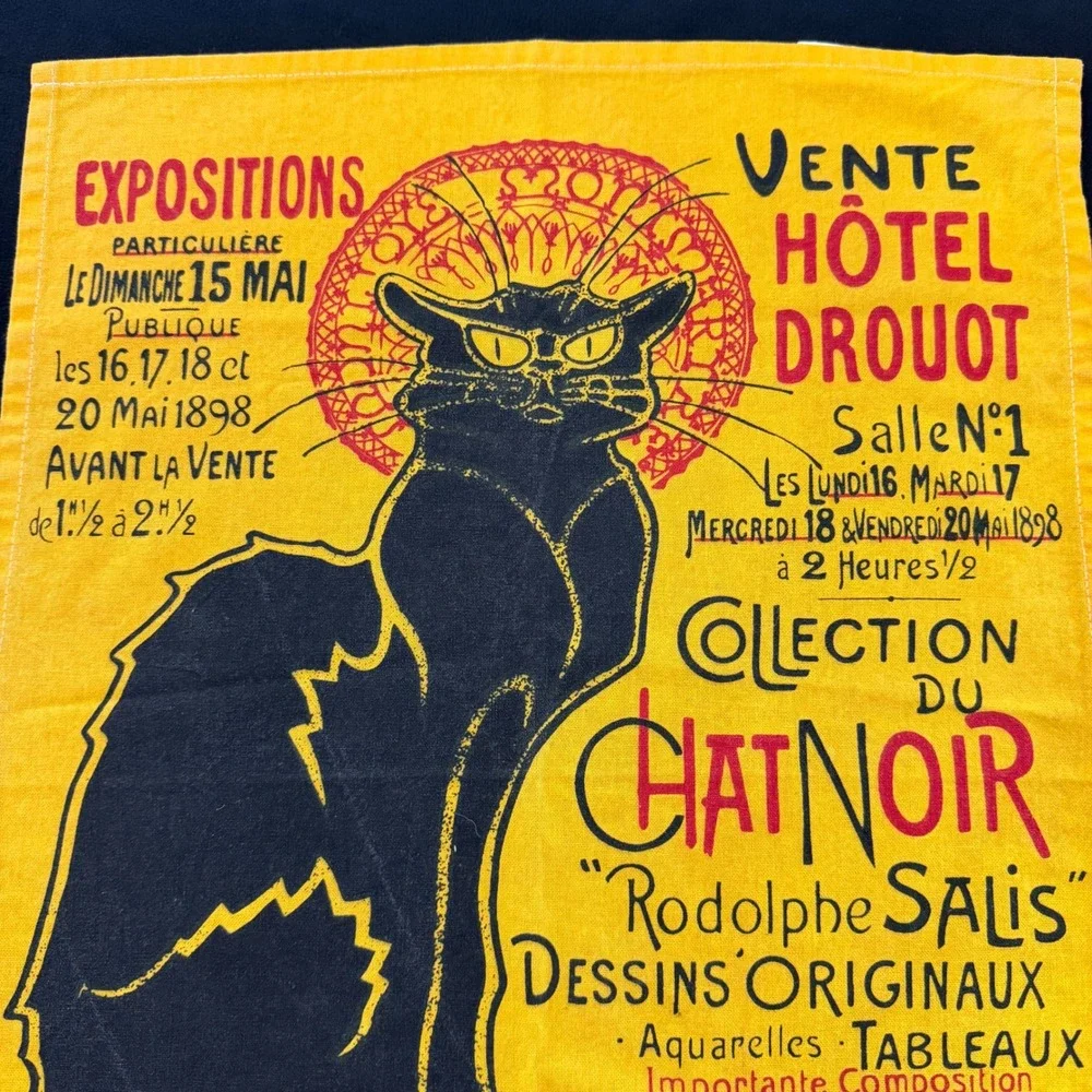 Le Chat Noir The Black Cat French Wall Art Nouveau Tapestry Canvas Art